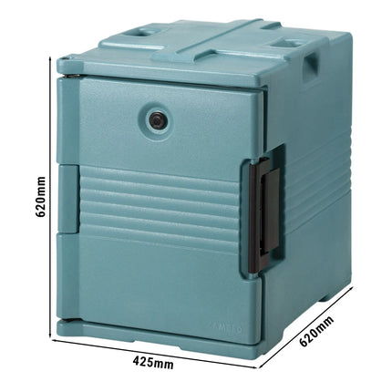 CAMBRO | ULTRA PAN CARRIER® - Insulated Food Carrier – 57 L – 4× GN 1/1 (100 mm) – Slate Blue – Airtight removable seals; Patented door vent