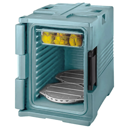 CAMBRO | ULTRA PAN CARRIER® - Insulated Food Carrier – 57 L – 4× GN 1/1 (100 mm) – Slate Blue – Airtight removable seals; Patented door vent