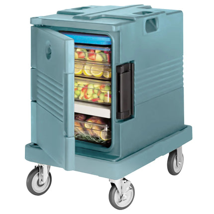 CAMBRO | ULTRA PAN CARRIER® - Insulated Food Carrier – 57 L – 4× GN 1/1 (100 mm) – Slate Blue – Airtight removable seals; Patented door vent