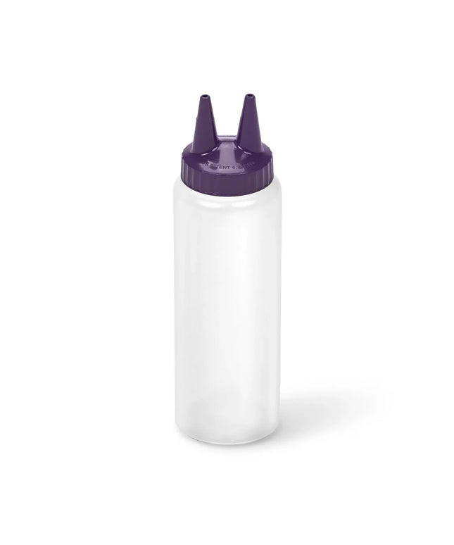 Chai Bóp Đầu Đôi Vollrath 2208-1354 Thân Trong Suốt, Nắp Tím 240 ml
