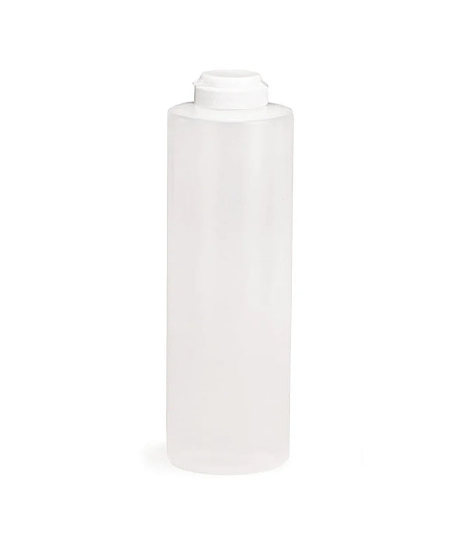 Chai Bóp Định Lượng Tablecraft 2124C-1 Nhựa Polyethylene Mềm, Màu Tự Nhiên, Nắp Trắng 710 ml