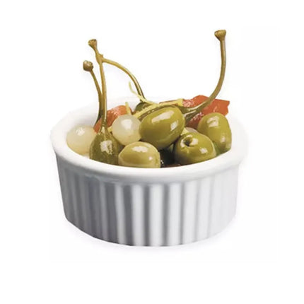 Chén Ramekin Có Rãnh American Metalcraft CRMK4 118 ml Sứ Trắng