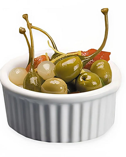 Chén Ramekin Có Rãnh American Metalcraft CRMK6 177 ml Sứ Trắng