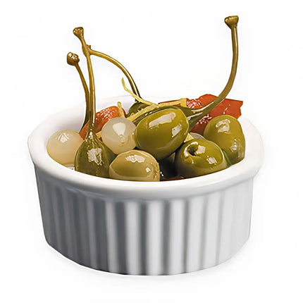 Chén Ramekin Có Rãnh American Metalcraft CRMK6 177 ml Sứ Trắng