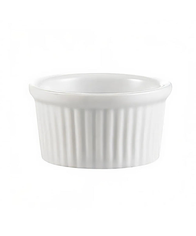 Chén Ramekin Có Rãnh CAC RKF4 118 ml Sứ Trắng Sáng