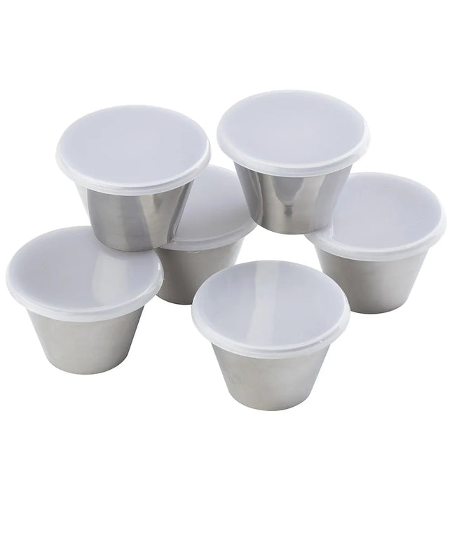 Chén Ramekin Inox Tablecraft 10773 148 ml Có Nắp Trong Suốt