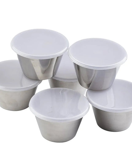 Chén Ramekin Inox Tablecraft 10773 148 ml Có Nắp Trong Suốt