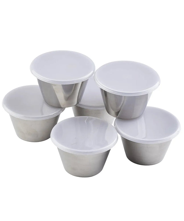 Chén Ramekin Inox Tablecraft 10773 148 ml Có Nắp Trong Suốt