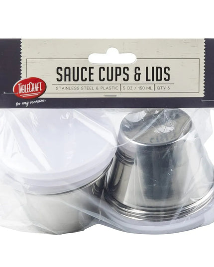 Chén Ramekin Inox Tablecraft 10773 148 ml Có Nắp Trong Suốt