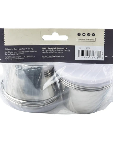 Chén Ramekin Inox Tablecraft 10773 148 ml Có Nắp Trong Suốt
