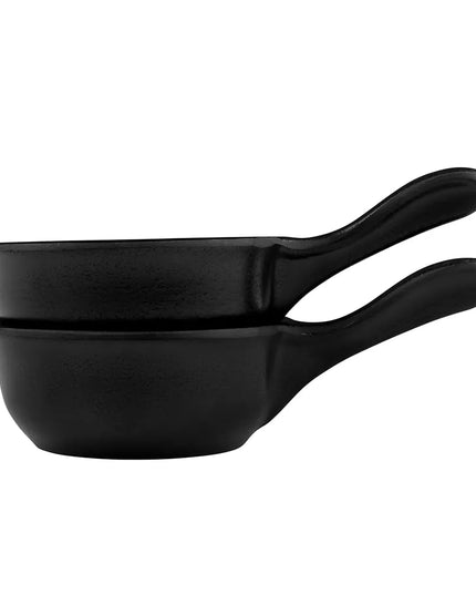 Chén Ramekin Melamine Có Tay Cầm Elite Global Solutions RFP-6 177 ml, Màu Đen