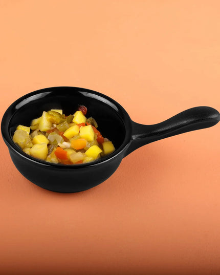 Chén Ramekin Melamine Có Tay Cầm Elite Global Solutions RFP-6 177 ml, Màu Đen