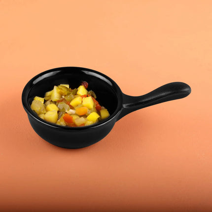 Chén Ramekin Melamine Có Tay Cầm Elite Global Solutions RFP-6 177 ml, Màu Đen