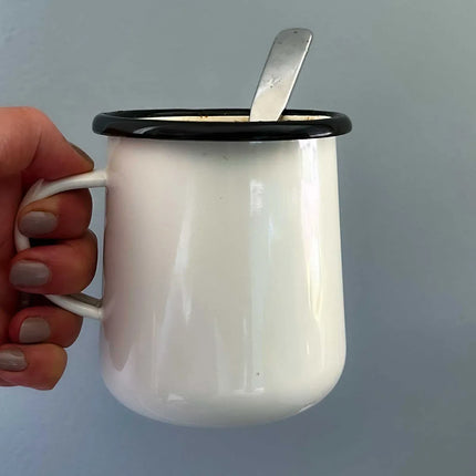 Cốc Tráng Men Tablecraft 80010 473ml - Sứ, Màu Trắng Kem