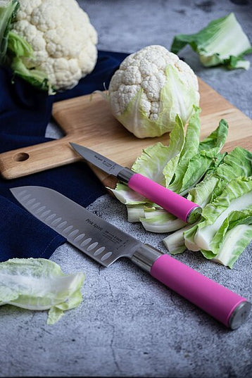 Dao Santoku Kullenschliff F.DICK Pink Spirit 18 cm
