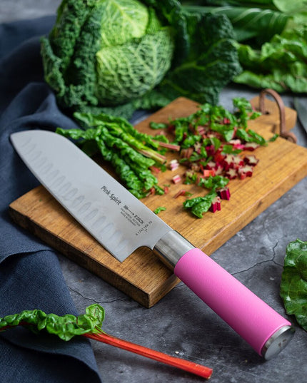 Dao Santoku Kullenschliff F.DICK Pink Spirit 18 cm