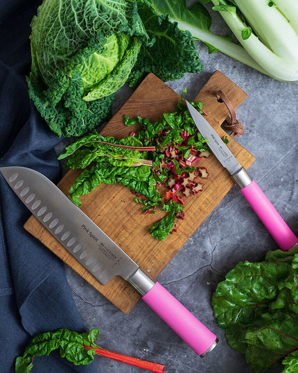 Dao Santoku Kullenschliff F.DICK Pink Spirit 18 cm