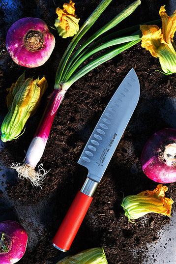 Dao Santoku Kullenschliff F.DICK Red Spirit 18 cm