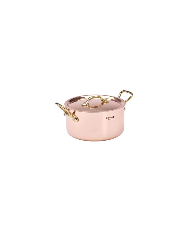 DE BUYER | INOCUIVRE - Saucepan with lid - Ø 160mm - with brass handle