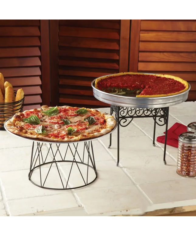 Đế Đỡ Pizza Hình Trống American Metalcraft DPS797, Sắt Rèn/Đen