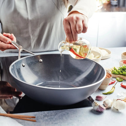DEMEYERE | Alu Pro 5 Wok (Flat Bottom) – Ø30 cm - Aluminium - Non-Stick - Induction - No Lid