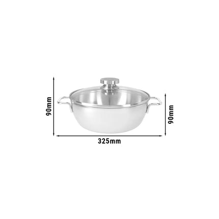 DEMEYERE | Apollo 7 Conical Braising Pan with Glass Lid – Ø 24 cm - Dual Handles