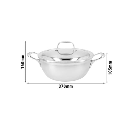 DEMEYERE| Atlantis 7 Braising Pan – Ø 24 cm - 7‑Ply Base - Pouring Rim - Helper Handle - Induction Ready - No Lid