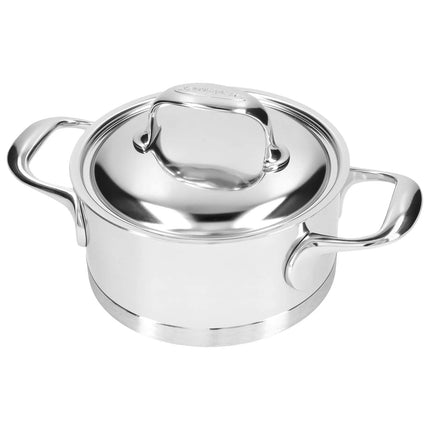 DEMEYERE| Atlantis 7 Low Casserole with Lid – Ø 22 cm - 18/10 Stainless Steel - Induction Ready