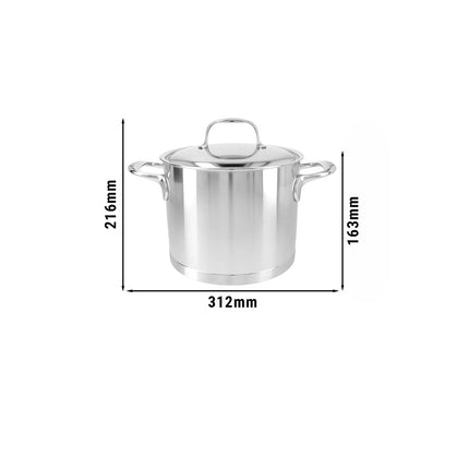 DEMEYERE| Atlantis 7 Stock Pot with Lid – Ø 20 cm - 18/10 Stainless Steel - Induction Ready