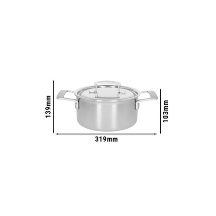 DEMEYERE | Industry 5 Roasting Pot with Lid – Ø200 mm – 18/10 Stainless Steel – Induction Ready