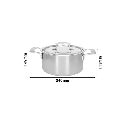 DEMEYERE | Industry 5 Roasting Pot with Lid – Ø220 mm – 18/10 Stainless Steel – Induction Ready