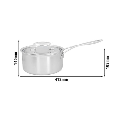 DEMEYERE | Industry 5 Sauce Pot with Lid – Ø200 mm – Ideal for Sauces – 18/10 Stainless Steel – Induction Ready