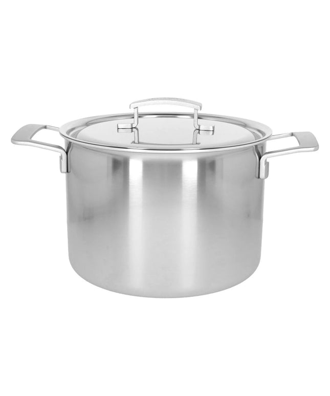 DEMEYERE | Industry 5 Stock Pot with Lid – Ø240 mm – For Soup & Broth, Energy‑Efficient Heat – 18/10 Stainless Steel – Induction Ready