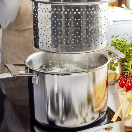 DEMEYERE | Industry 5 Stock Pot with Lid – Ø240 mm – For Soup & Broth, Energy‑Efficient Heat – 18/10 Stainless Steel – Induction Ready