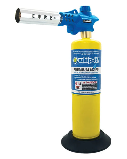 Đèn Khò Ẩm Thực Chuyên Nghiệp Dùng Gas Propane Whip-It! - Đánh Lửa Piezo, 4 Đầu Đốt, Xanh Dương (TC-CORE-06)