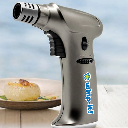 Đèn Khò Ẩm Thực Dùng Gas Butane Whip-It! - Đánh Lửa Piezo, Lửa Điều Chỉnh, Bạch Kim (TC-STEA-16)