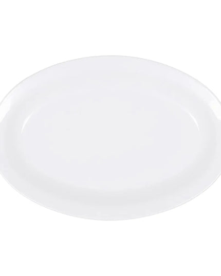 Đĩa Ăn Bầu Dục Elite Global Solutions 25.4 cm x 17.1 cm - Nhựa Melamine, Trắng (B106OV-W)