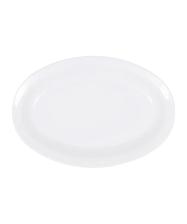 Đĩa Ăn Bầu Dục Elite Global Solutions 25.4 cm x 17.1 cm - Nhựa Melamine, Trắng (B106OV-W)
