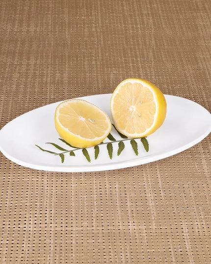 Đĩa Ăn Bầu Dục Elite Global Solutions 25.4 cm x 17.1 cm - Nhựa Melamine, Trắng (B106OV-W)