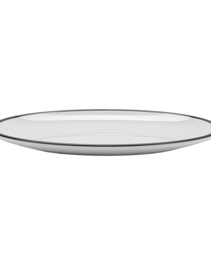 Đĩa Ăn Bầu Dục GET Dòng Bistro™ 31.1 cm x 22.9 cm - Nhựa Melamine, Trắng Viền Đen (OP-1291-W/BK)