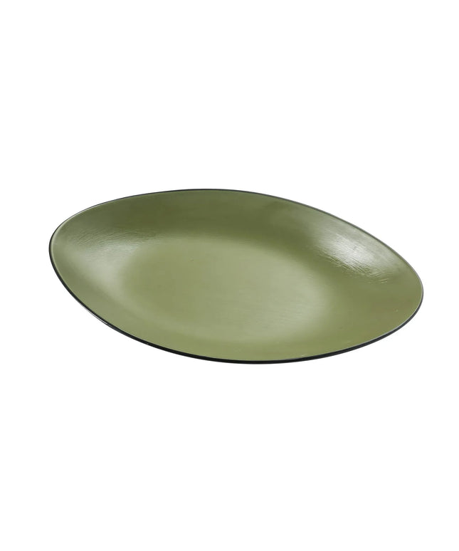 Đĩa Ăn Bầu Dục Melamine Yanco BM-209GR 24.4 x 15.2 cm - Xanh Lá