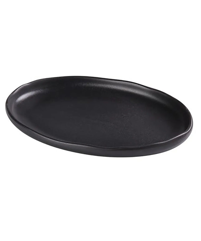 Đĩa Ăn Bầu Dục Yanco NB-214 - 36.8cm x 24.1cm, Gốm, Noble Black