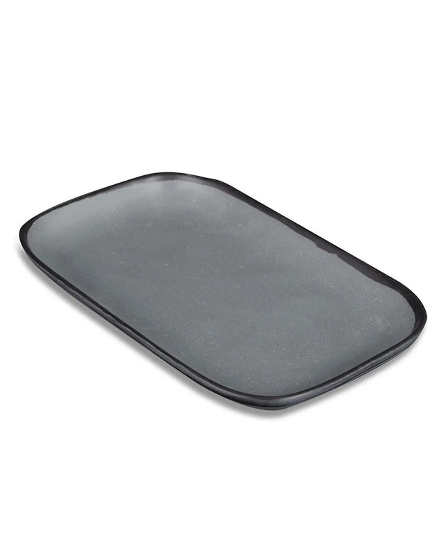 Đĩa Ăn Melamine Chữ Nhật GET - 30.5cm x 19.1cm, Màu Xám Lốm Đốm (CS-1170-GR)