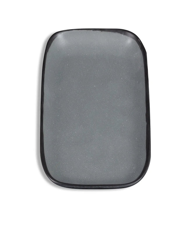 Đĩa Ăn Melamine Chữ Nhật GET - 30.5cm x 19.1cm, Màu Xám Lốm Đốm (CS-1170-GR)