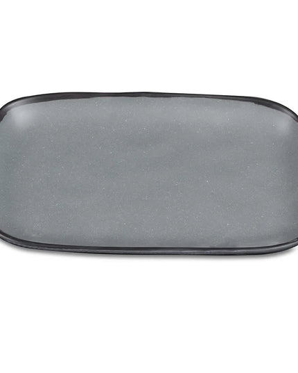 Đĩa Ăn Melamine Chữ Nhật GET - 30.5cm x 19.1cm, Màu Xám Lốm Đốm (CS-1170-GR)