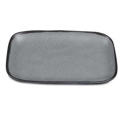 Đĩa Ăn Melamine Chữ Nhật GET - 30.5cm x 19.1cm, Màu Xám Lốm Đốm (CS-1170-GR)