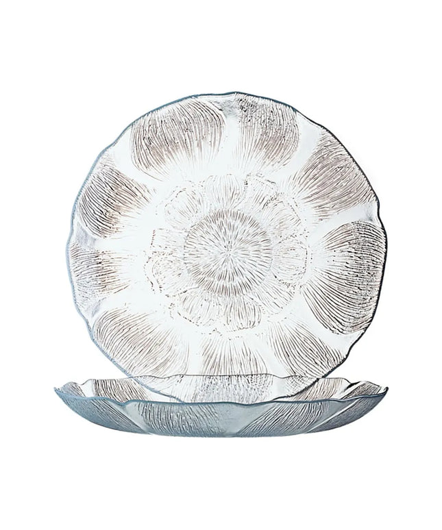 Đĩa Ăn Tròn Arcoroc J0856 22.9cm Fleur - Thủy Tinh, Trong Suốt