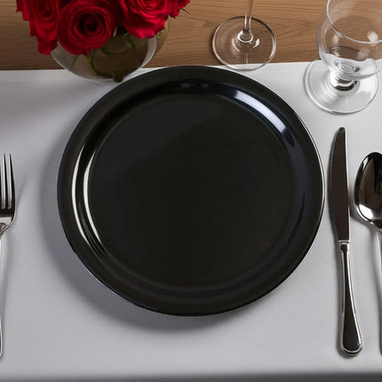 Đĩa Ăn Tròn Carlisle Nhựa Melamine 22.9 cm, Màu Đen (KL20003)