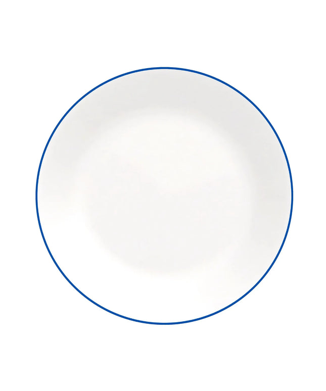 Đĩa Ăn Tròn Essentials Corelle 1151597 26 cm - Thủy Tinh Vitrelle®, Màu Trắng Sáng Viền Xanh Dương