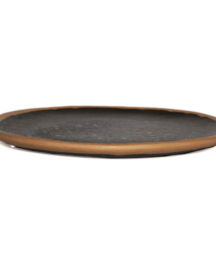 Đĩa Ăn Tròn Nhựa Melamine GET 26.7cm, Nâu Viền Clay (P-101-BR)